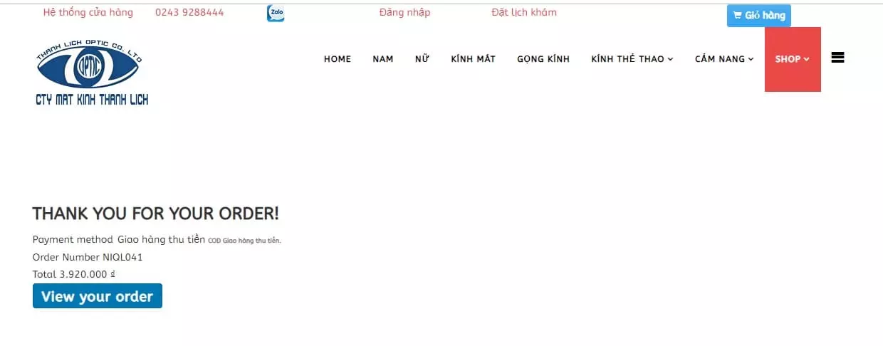 thanh toán thành công 