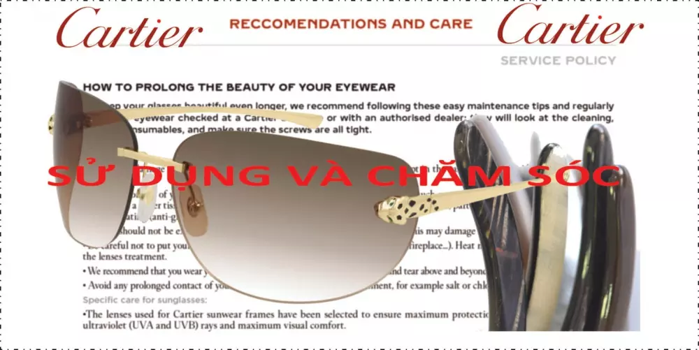 Sử dụng bảo dưỡng kính cartier